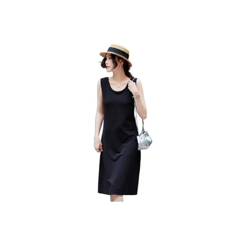 TERRE BLEUE Slip Dresses Women's Black-0