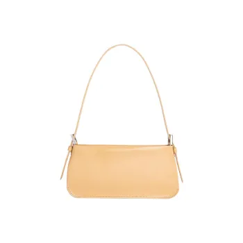 By Far Dulce Patent Leather Calfskin Handbag, Shoulder Bag Regular Women's Yellow Cookie