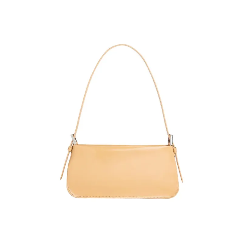By Far Dulce Patent Leather Calfskin Handbag, Shoulder Bag Regular Women's Yellow Cookie-0
