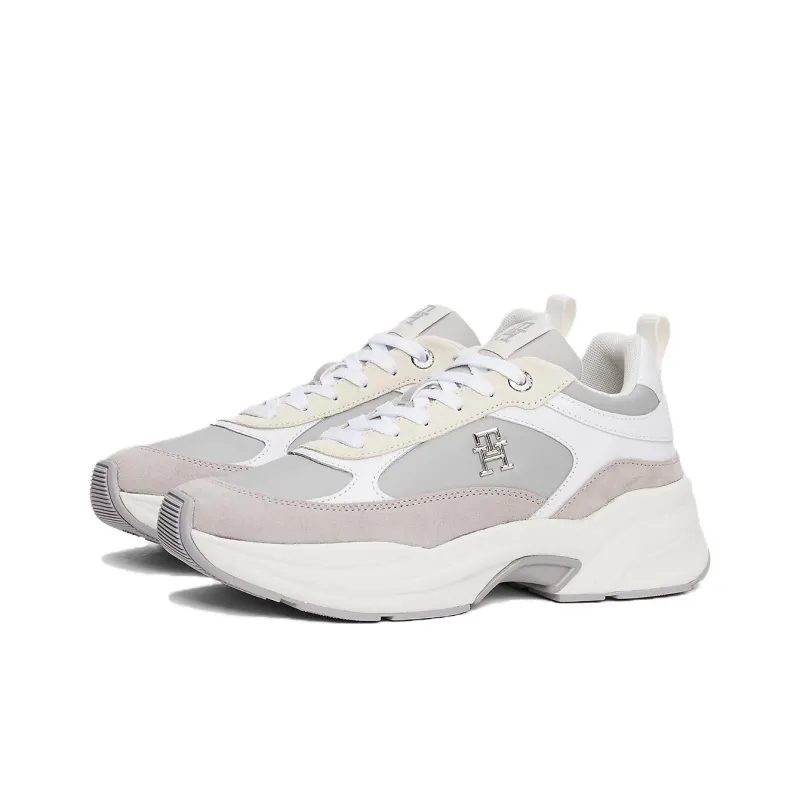 Tommy Hilfiger TH Monogram Low Top Casual Shoes Women's White Gray-2