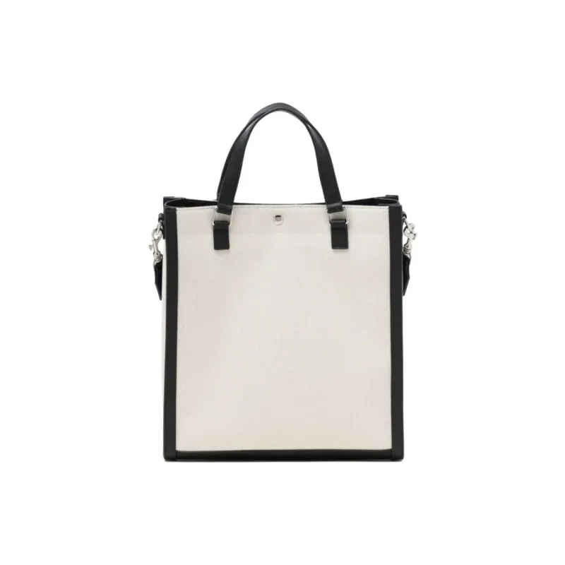 A.P.C Calfskin With Canvas Bag, Handbag Men's White & Black-1