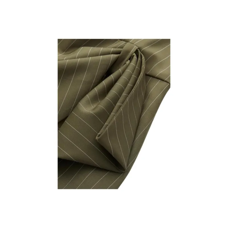 MSGM Bow Detailed Pinstriped Mini Dress-3