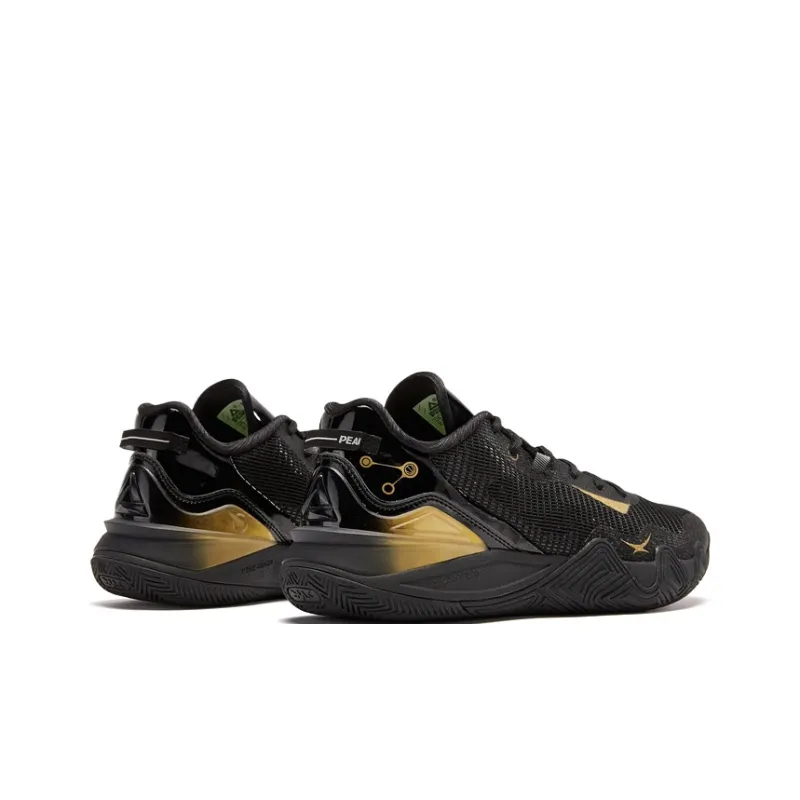 PEAK Shock Absorbers With Slip Resistant And Abrasion Resistant Properties Low Top Basketball Shoes Men's Black Gold-2