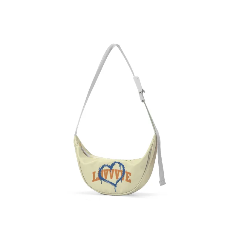 QRST Polyester Crossbody Bag, Shoulder Bag Unisex White/Apricot-7
