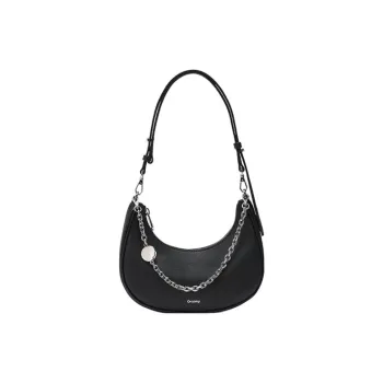 ORYANY Cow Leather Crescent Bag Shoulder Bag Crossbody Bag Women's Black