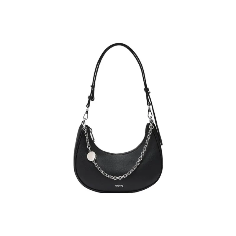 ORYANY Cow Leather Crescent Bag Shoulder Bag Crossbody Bag Women's Black-0