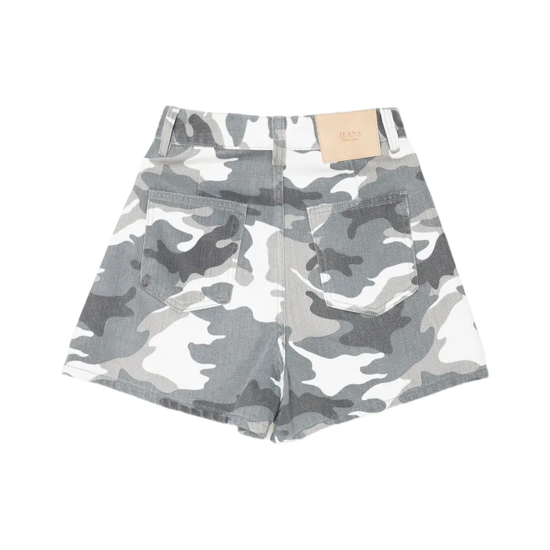 Wen Shan Denim Short Skirts Women's Camouflage-1