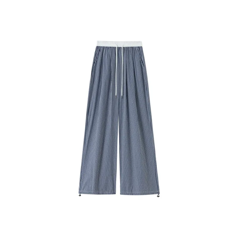 AHDO Casual Pants Women's Plaid-0