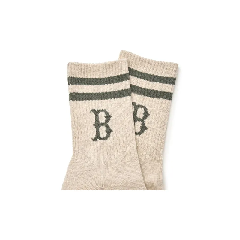 MLB Boston Red Sox Mid Calf Socks Unisex 1 Pack Hemp Sandy Brown-1