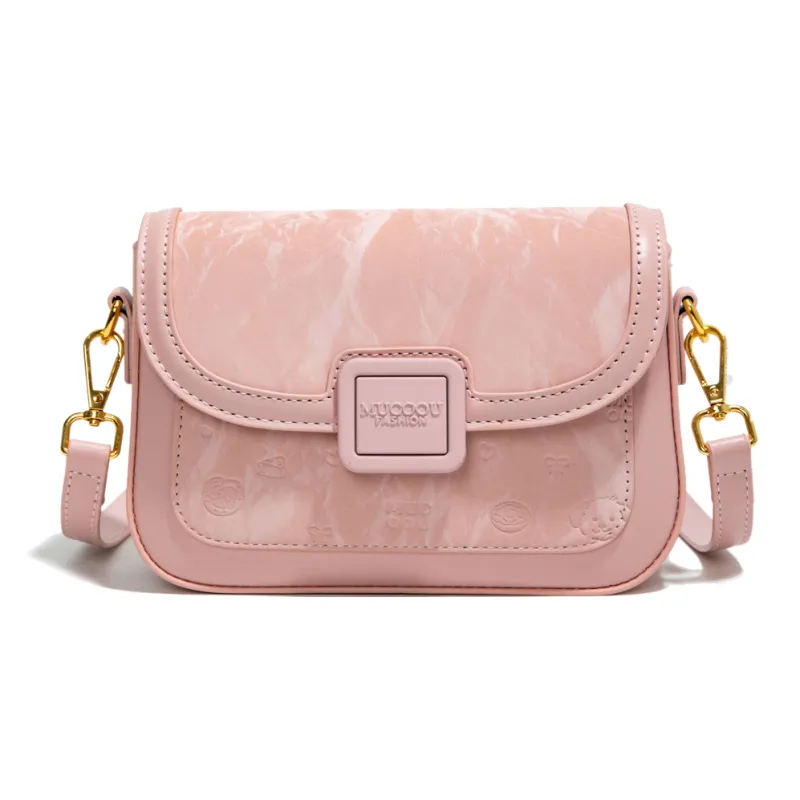 Meow In The Grass PU Crossbody Bag, Shoulder Bag Women's Cream White/Cherry Blossom Pink/Green/Black-6
