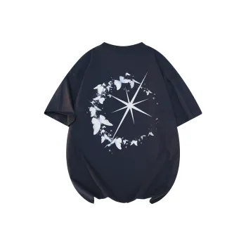 FONDLOOK T-Shirts Unisex Navy Blue