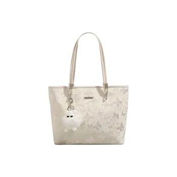 JANE KLAIN Fabric Tote Bag, Shopping Bag, Shoulder Bag Women's White
