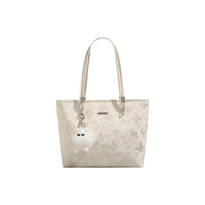 JANE KLAIN Fabric Tote Bag, Shopping Bag, Shoulder Bag Women's White-0