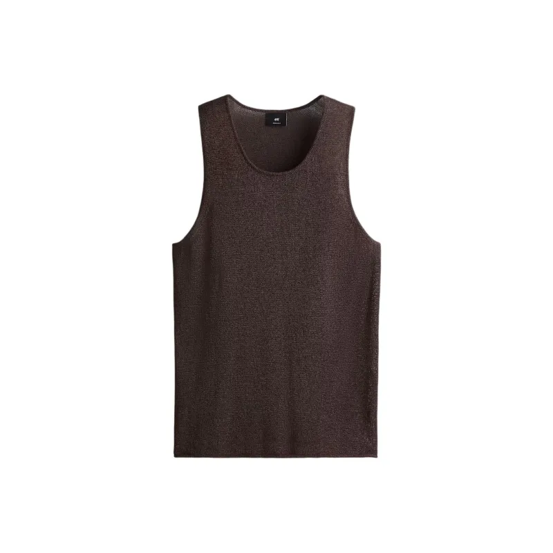 H&M Tank Tops Men Dark Brown-0