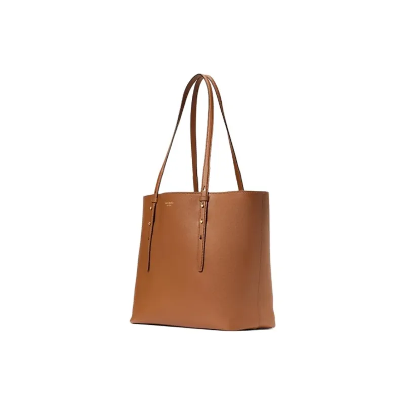 Kate Spade Cow Leather Tote Bag, Shopping Bag, Shoulder Bag Tubas Women's Caramel-1
