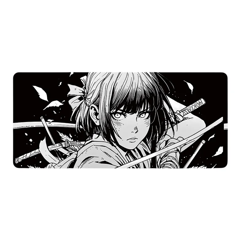 DANYIN Black White Anime Extra Large Minimalist Style Premium Desk Mat For Anime Esports Office, Washable Mouse Pads-75