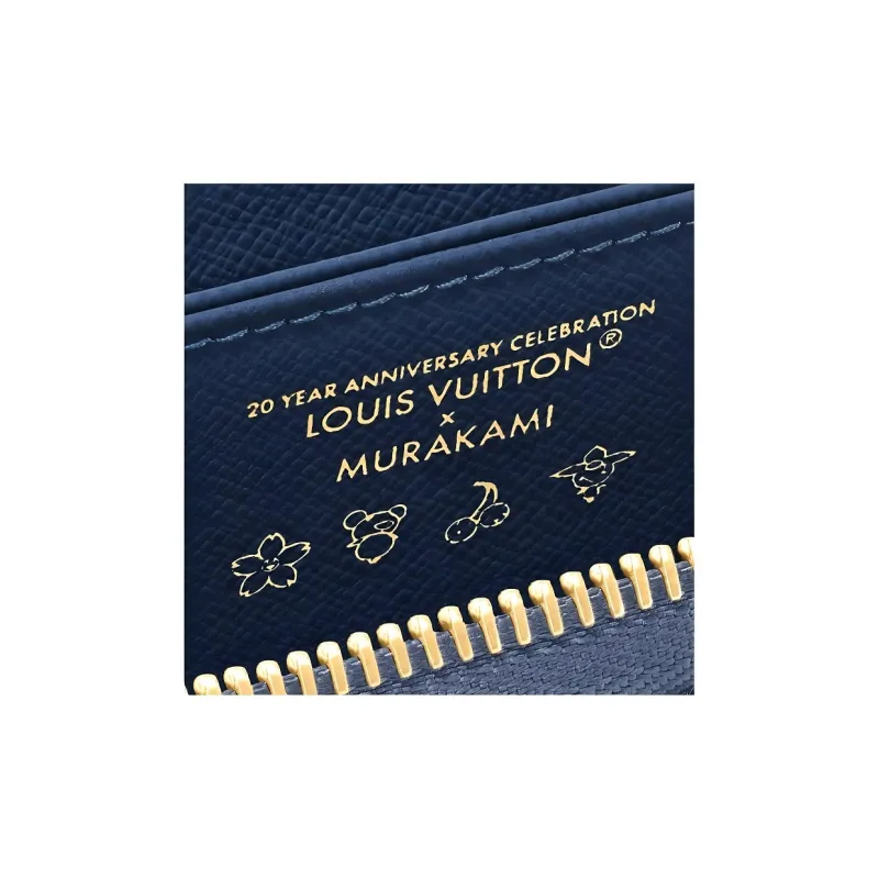 LOUIS VUITTON X Takashi Murakami Cherry Zippy Wallet Denim Monogram-4