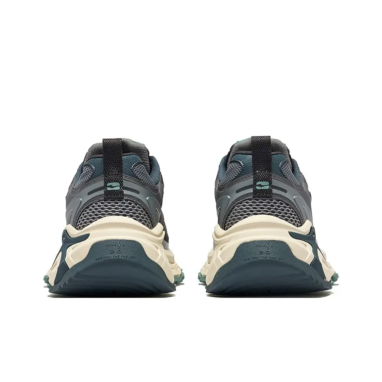 Erke Hongyu 2.0 Breathable And Wear resistant Low Top Chunky Sneakers Men's Steel Gray Cool Gray-3