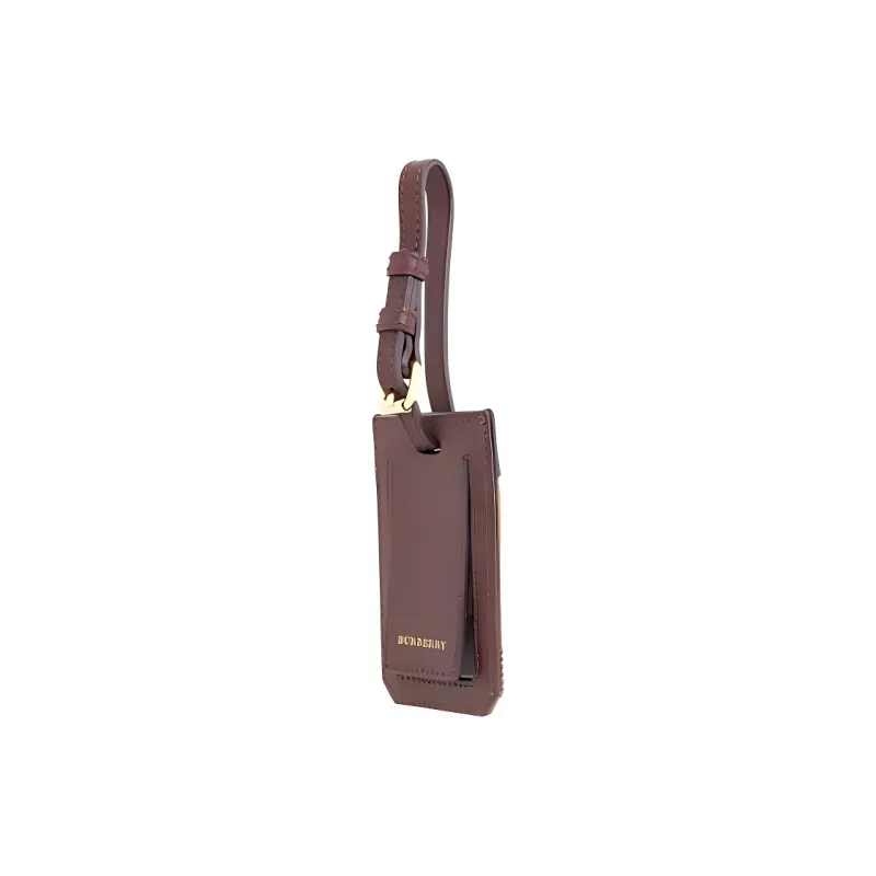 Burberry Leather Luggage Tag Women's Red & Brown Umber-1