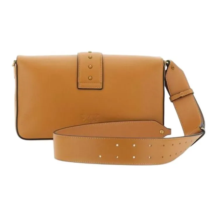 PINKO Calfskin Shoulder Bag Women's Brown-1