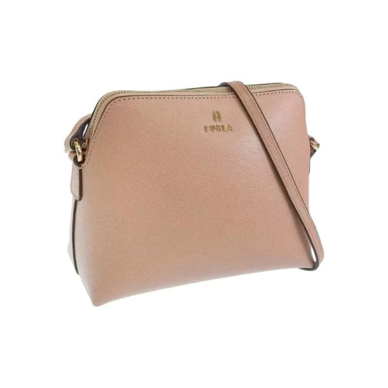 Furla Leather Shoulder Bag, Crossbody Bag Mini Women's Beige-1