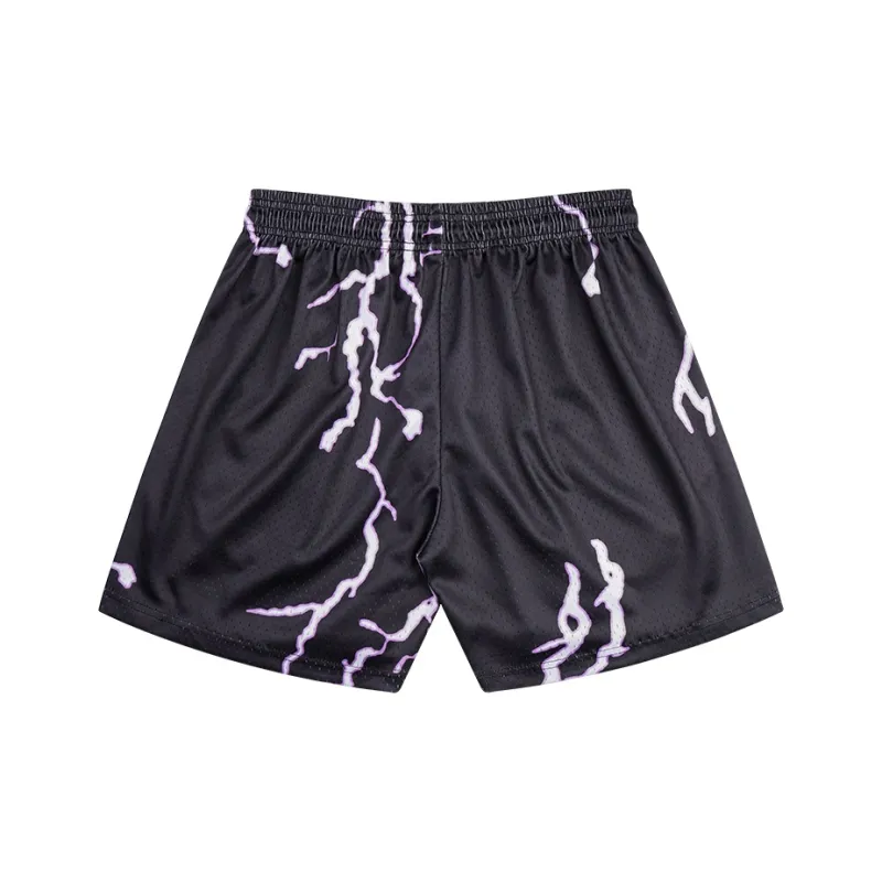BKCXZICE Basketball Shorts Unisex Black Purple-1