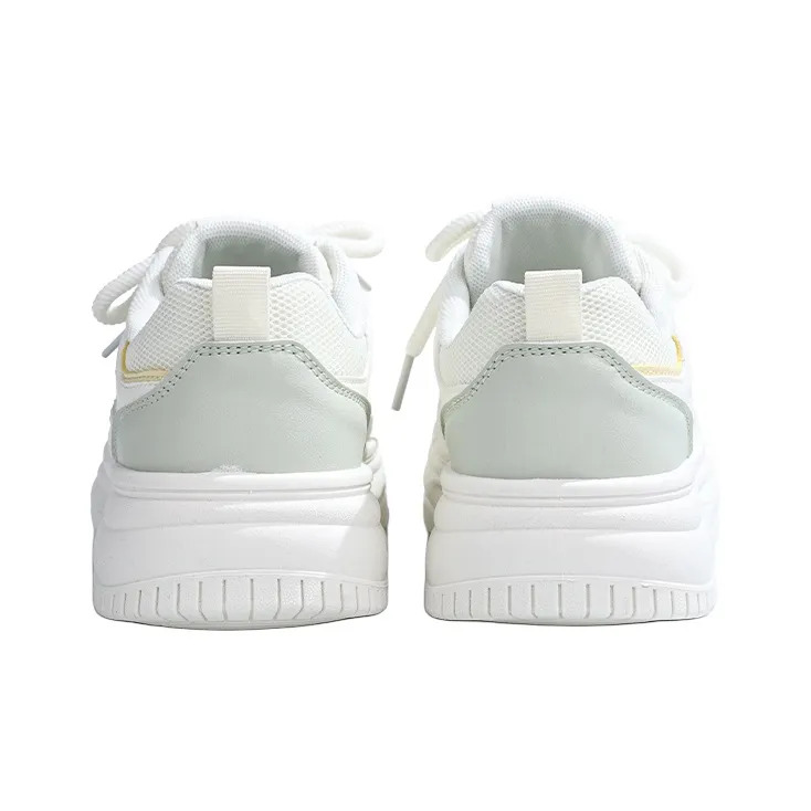 RENBEN Slip Resistant, Lightweight, And Breathable Low Top Skateboard Shoes Women's Beige Green-3