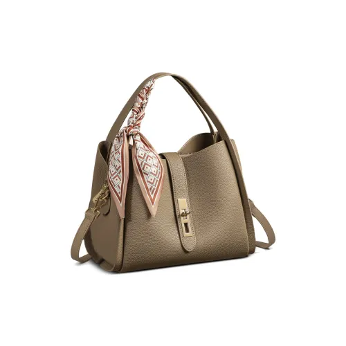 VINEY Cow Leather Handbag, One Shoulder Crossbody Tote Regular Women's Elephant Gray