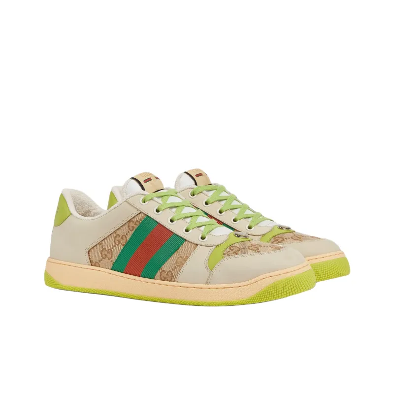 GUCCI Screener Low Top Skateboard Shoes Men's Turquoise-2