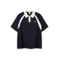 Marine Blue & Apricot[Preppy Style+100% cotton+Couple Same Style]