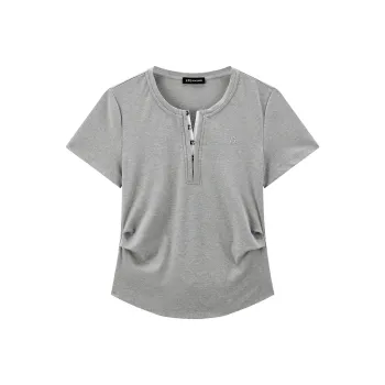 PEACEBIRD T Shirts Women's Gray