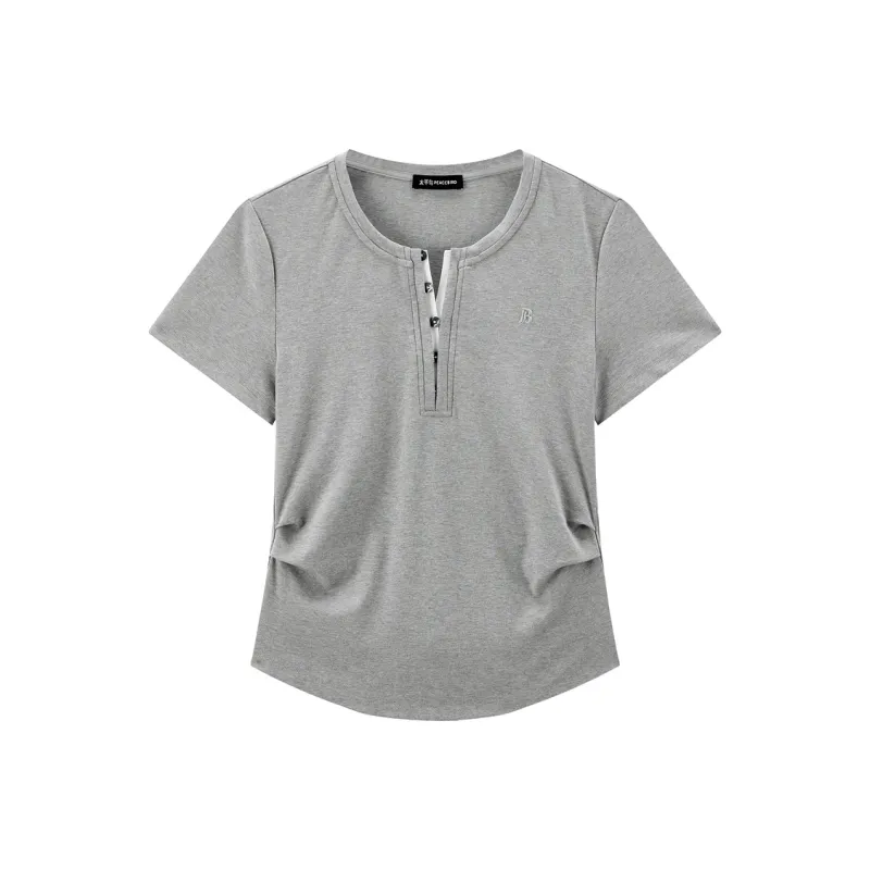 PEACEBIRD T Shirts Women's Gray-0
