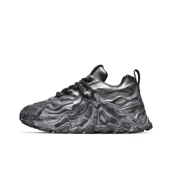 SALAXI Low Top Chunky Sneakers Men's Polished Black