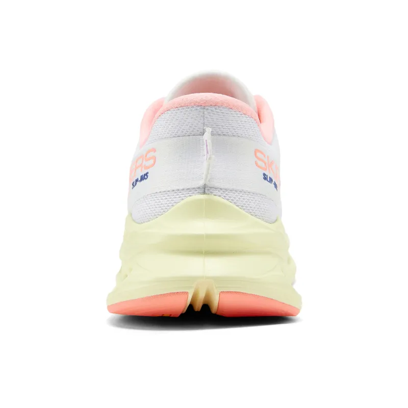 Skechers Slip-ins Cushioning Breathable Lightweight Low-Top Running Shoes Women's White Pink-3