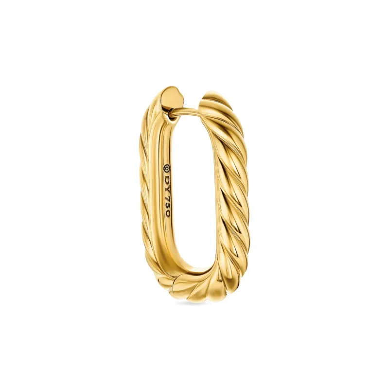 David Yurman 18kt Yellow Gold Sculpted Cable Micro Huggie Hoop Earrings 10.7mm-3