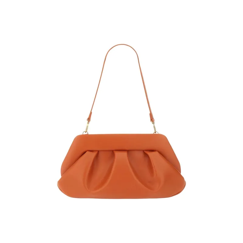 THEMOIRE Polyurethane One Shoulder Handbag Clutch Women's Orange-1