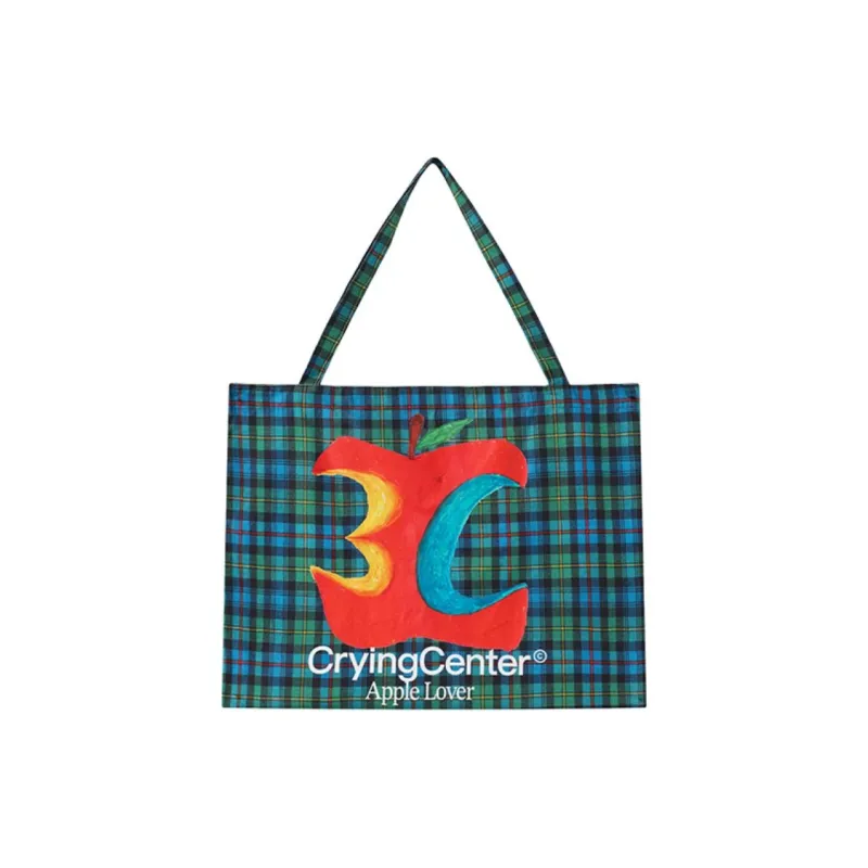 Crying Center Fabric Shoulder Bag Medium Size Women's Multicolor-9