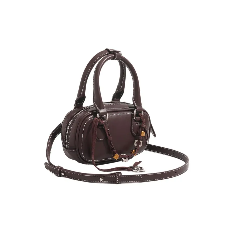 Pivsnu Synthetic Leather Shoulder Bag, Crossbody Bag, Handbag Women's Cream Yellow/Dark Chocolates-4