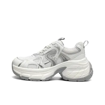 FAIRWHALE Chunky Sneakers Women's Low Top Pink/Beige