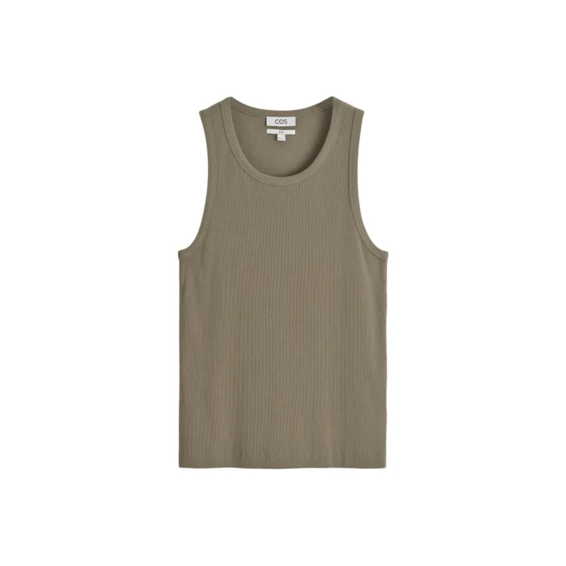 COS Tank Tops Men Dark Khaki Green-0