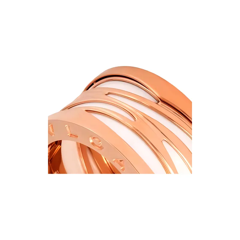 BVLGARI Rose Gold Ceramic Rings Women's-2