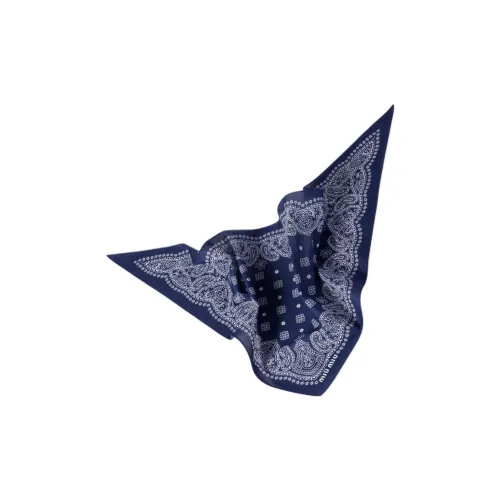 MIU MIU Poplin Knit Scarves Women's Marine Blue