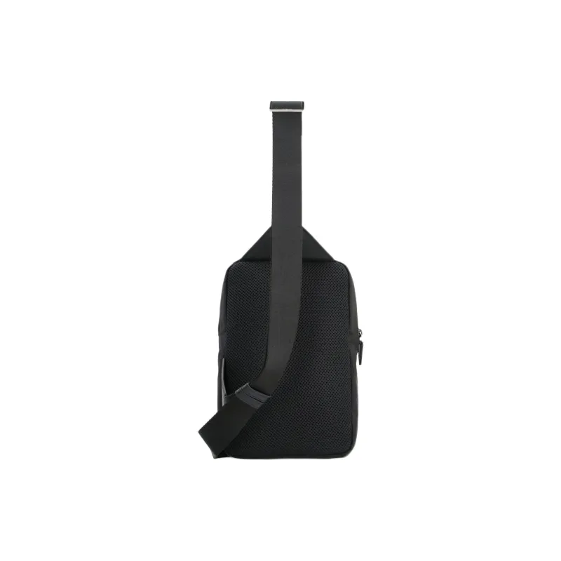 VERSACE Nylon With Cow Leather Shoulder Bag, Crossbody Bag Men's Black-2