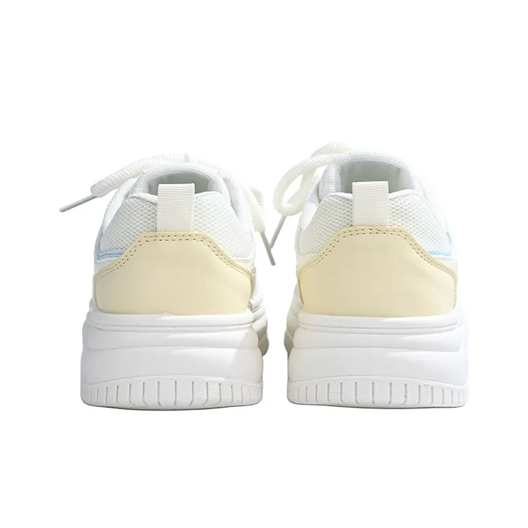 RENBEN Lightweight And Breathable Low Top Skateboard Shoes Women's Beige Yellow-3