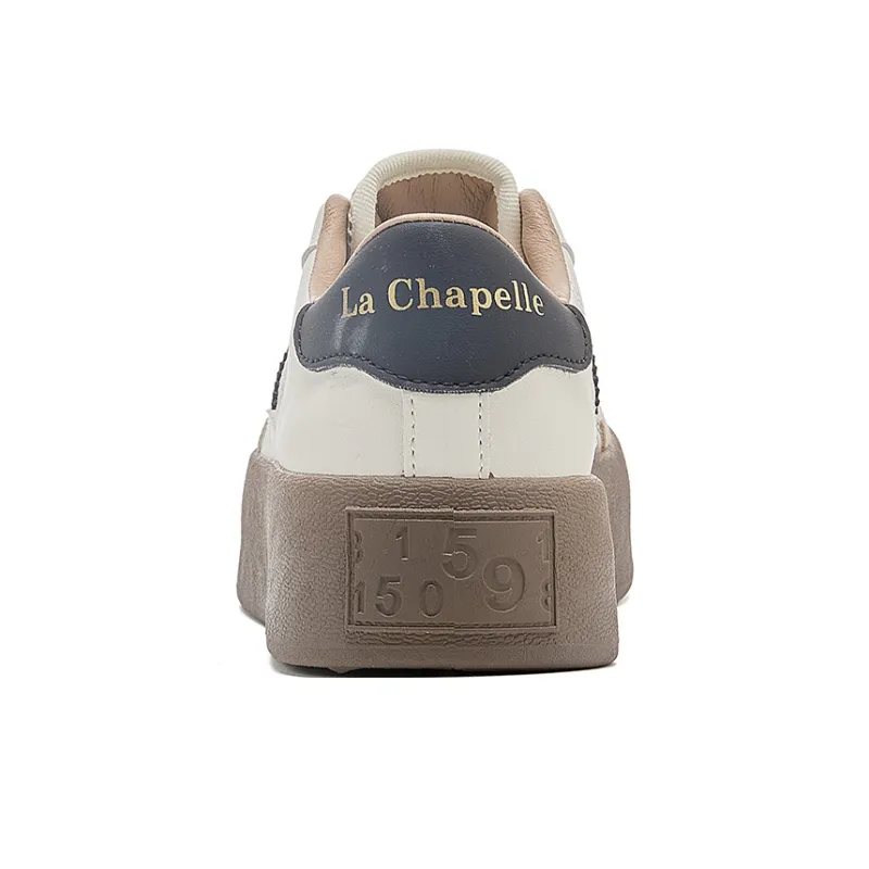 La Chapelle Abrasion Resistant Low Top Skateboard Shoes Women's Beige Black-4