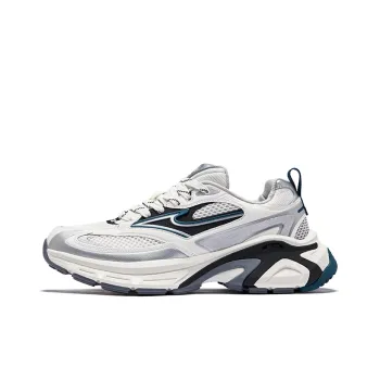 Erke Hongyu 2.0 Breathable And Wear resistant Low Top Chunky Sneakers Men's Microcrystal White Bright Silver