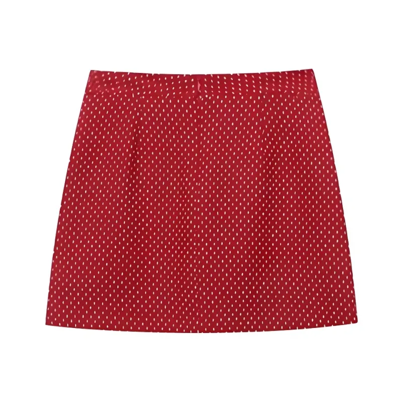 ONE SHALLOW Casual Red Skirt Short Skirt Women's-6