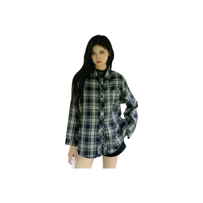 Wen Shan Shirts Women's Blue Plaid-0