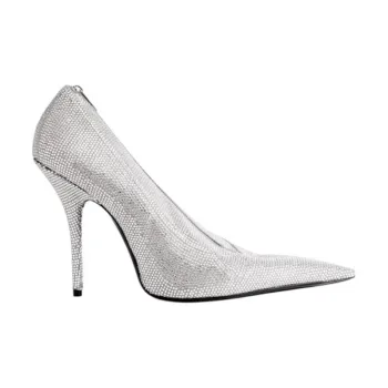 Balenciaga Knife Goatskin Clutch Regular Women's Silver