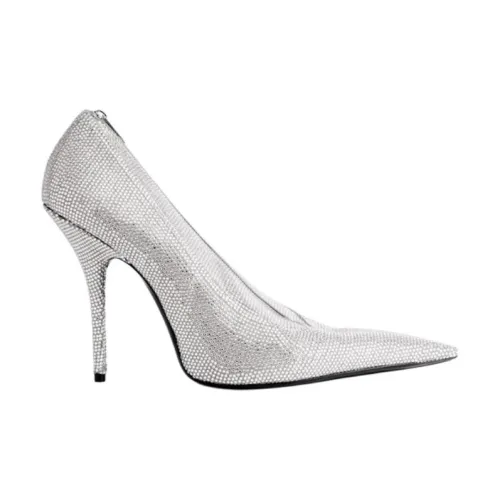 Balenciaga Knife Goatskin Clutch Regular Women's Silver